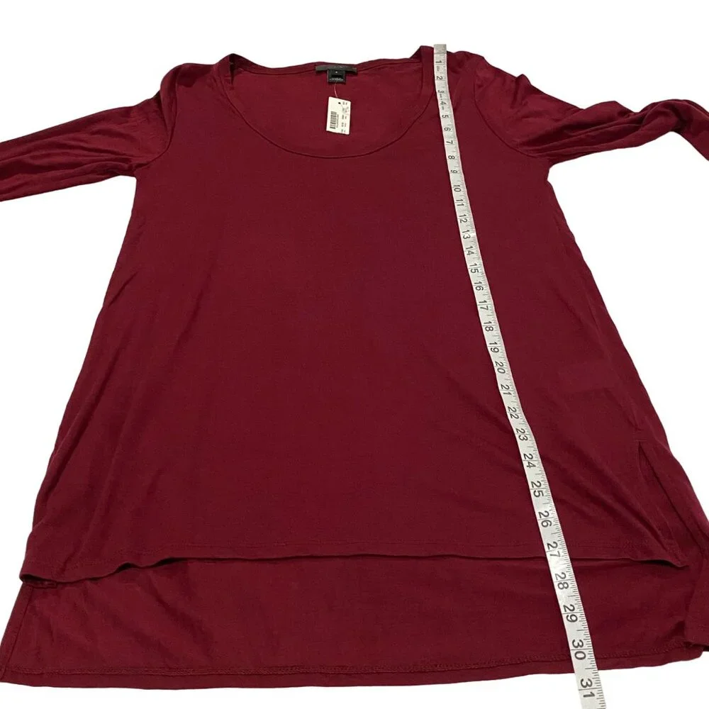 J. Crew Burgundy Scoop Neck High-Low‎ Tunic Top NWT Size S